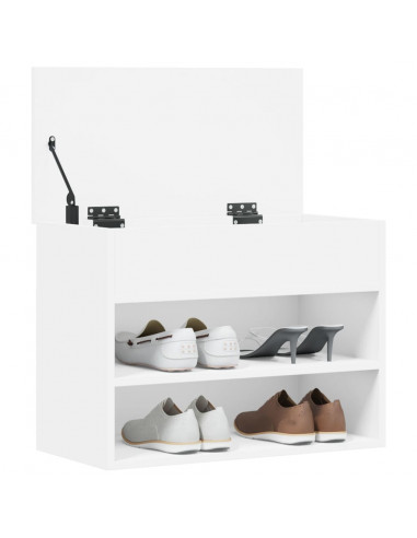 Panca Portascarpe Bianca 60x30x45cm in Truciolato