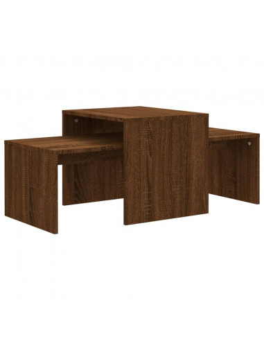 Set Tavolini Salotto Rovere Marrone 100x48x40 cm Multistrato