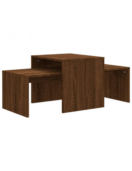 Set Tavolini Salotto Rovere Marrone 100x48x40 cm Multistrato