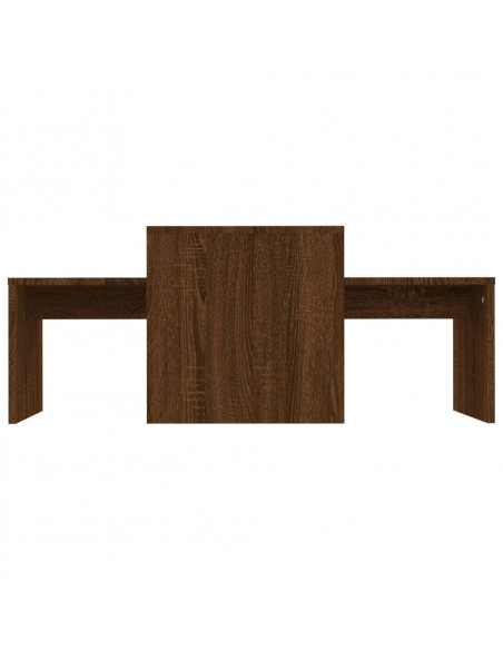 Set di Tavolini Rovere Marrone 100x48x40 cm Legno Multistrato