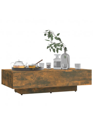 Tavolino da Salotto Rovere Fumo 100x49,5x31cm Legno Multistrato