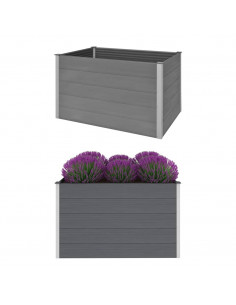 Letto Rialzato da Giardino in WPC 150x100x91 cm Grigio 2