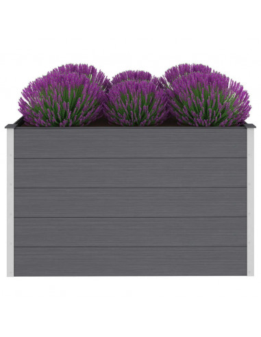 Letto Rialzato da Giardino in WPC 150x100x91 cm Grigio