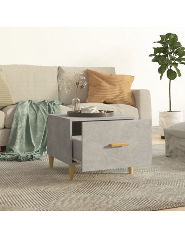 Tavolino Salotto Grigio Cemento 50x50x40 cm Legno Multistrato