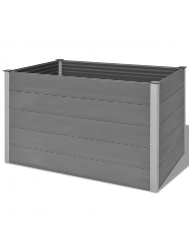 Letto Rialzato da Giardino in WPC 150x100x91 cm Grigio