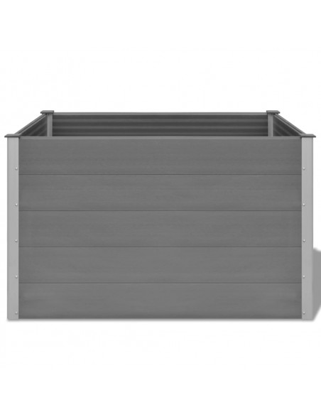 Letto Rialzato da Giardino in WPC 150x100x91 cm Grigio