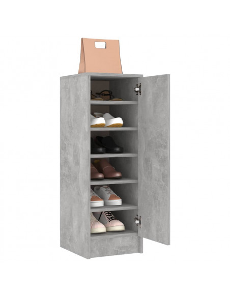 Scarpiera Grigio Cemento 32x35x92 cm in Truciolato