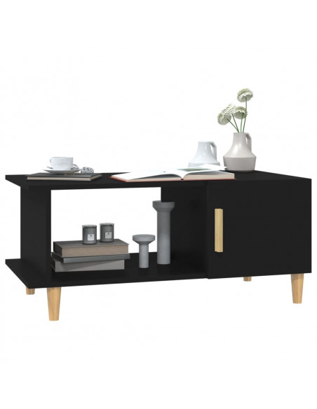 Tavolino da Salotto Nero 90x50x40 cm in Legno Multistrato