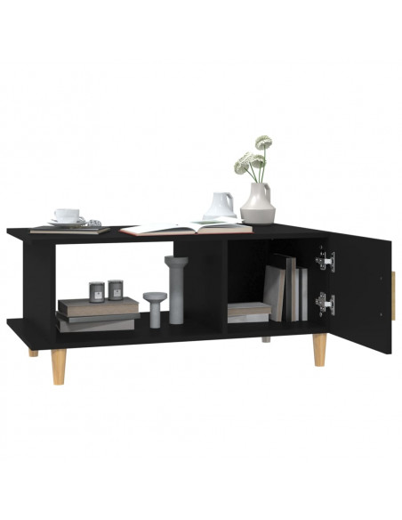 Tavolino da Salotto Nero 90x50x40 cm in Legno Multistrato
