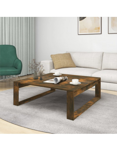 Tavolino da Salotto Rovere Fumo 100x100x35 cm Legno Multistrato