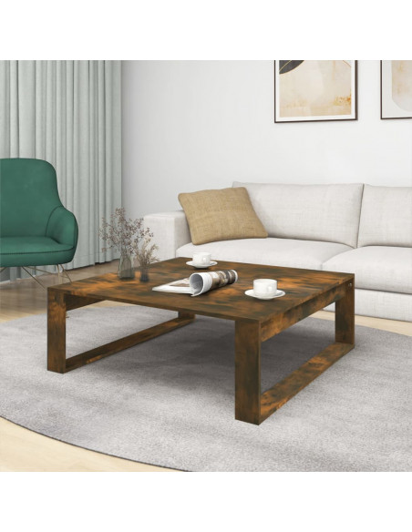 Tavolino da Salotto Rovere Fumo 100x100x35 cm Legno Multistrato