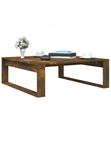 Tavolino da Salotto Rovere Fumo 100x100x35 cm Legno Multistrato