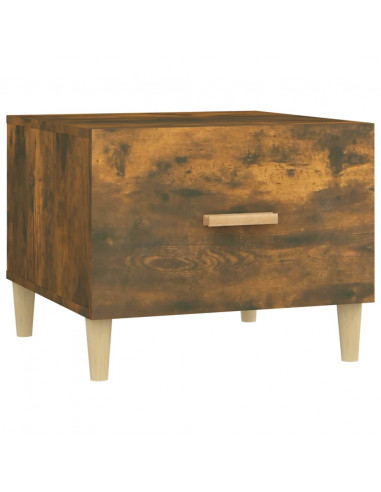 Tavolino da Salotto Rovere Fumo 50x50x40 cm Legno Multistrato