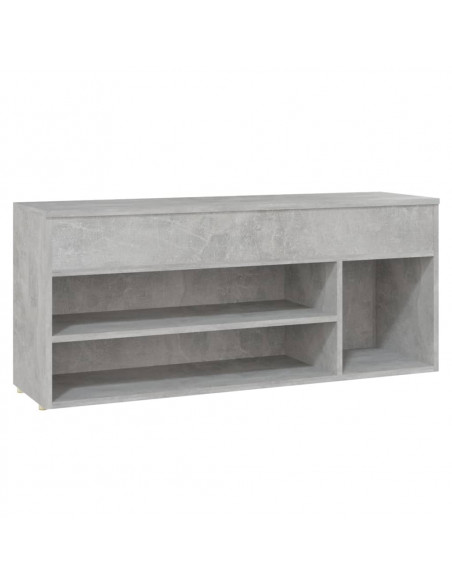 Panca Portascarpe Grigio Cemento 105x30x45 cm in Truciolato
