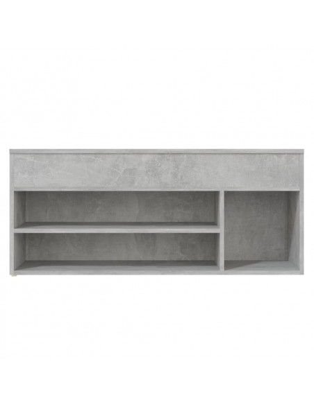 Panca Portascarpe Grigio Cemento 105x30x45 cm in Truciolato