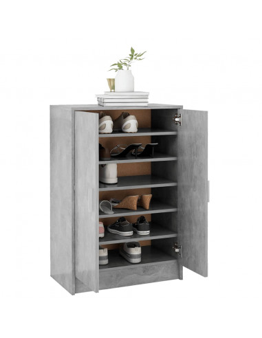 Scarpiera Grigio Cemento 60x35x92 cm in Truciolato