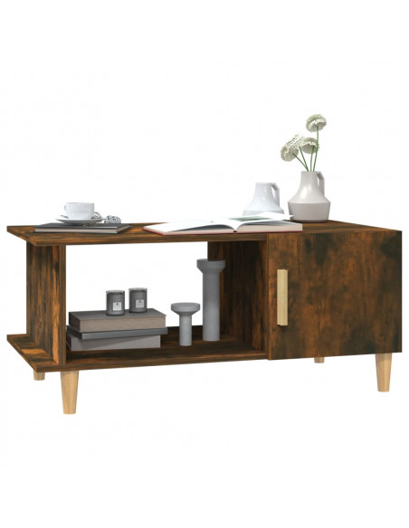 Tavolino da Salotto Rovere Fumo 90x50x40cm in Legno Multistrato