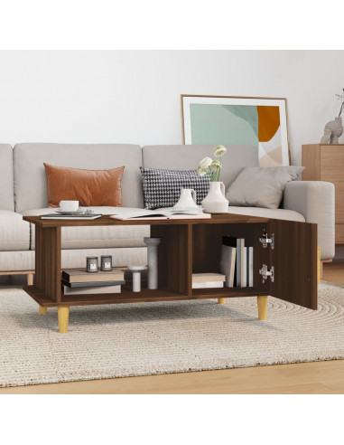 Tavolino da Salotto Rovere Marrone 90x50x40cm Legno Multistrato