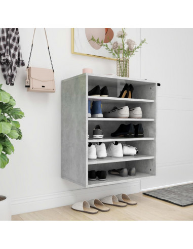 Scarpiera Grigio Cemento 60x35x70 cm in Truciolato