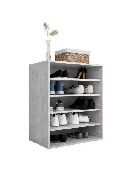 Scarpiera Grigio Cemento 60x35x70 cm in Truciolato