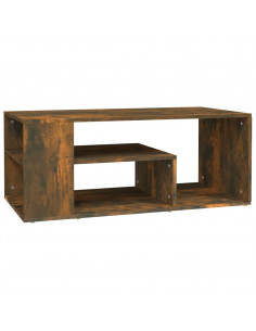 Tavolino da Salotto Rovere Fumo 100x50x40 cm Legno Multistrato 2