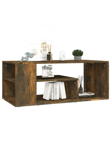 Tavolino da Salotto Rovere Fumo 100x50x40 cm Legno Multistrato