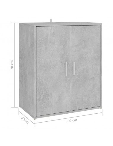 Scarpiera Grigio Cemento 60x35x70 cm in Truciolato