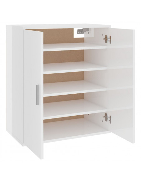 Scarpiera Bianco Lucido 60x35x70 cm in Truciolato