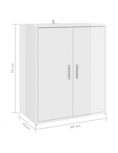 Scarpiera Bianco Lucido 60x35x70 cm in Truciolato