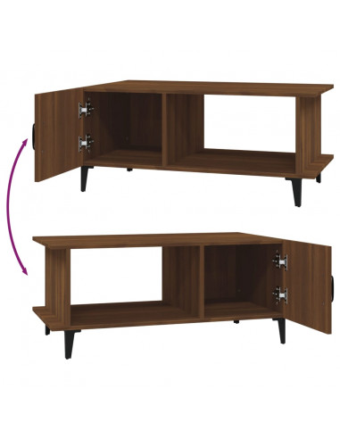 Tavolino da Salotto Rovere Marrone 90x50x40cm Legno Multistrato