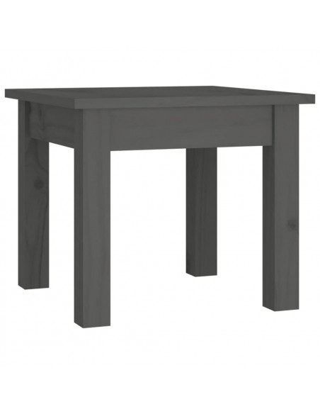 Tavolino da Salotto Grigio 35x35x30 cm Legno Massello di Pino