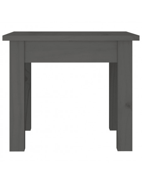 Tavolino da Salotto Grigio 35x35x30 cm Legno Massello di Pino