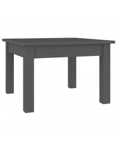 Tavolino da Salotto Grigio 45x45x30 cm Legno Massello di Pino 2