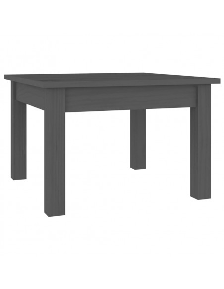 Tavolino da Salotto Grigio 45x45x30 cm Legno Massello di Pino
