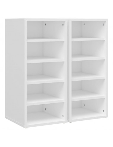 Scarpiere 2 pz Bianche 31,5x35x70 cm in Truciolato