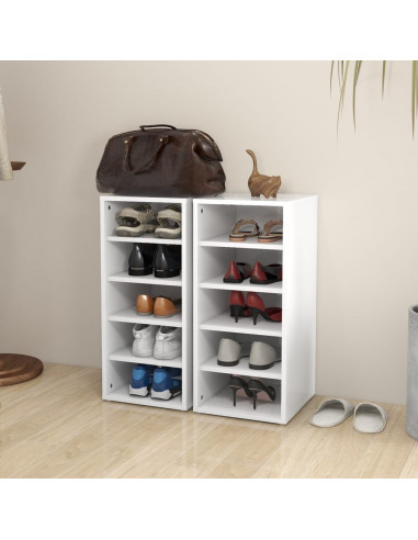 Scarpiere 2 pz Bianche 31,5x35x70 cm in Truciolato