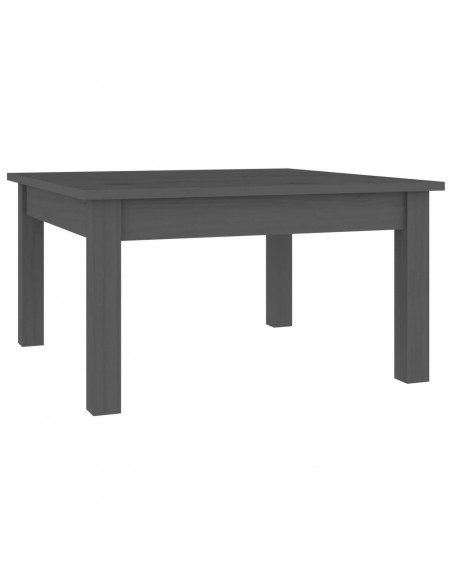 Tavolino da Salotto Grigio 55x55x30 cm Legno Massello di Pino