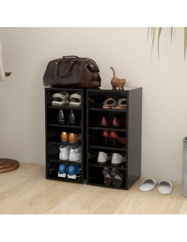 Scarpiere 2 pz Nere 31,5x35x70 cm in Truciolato