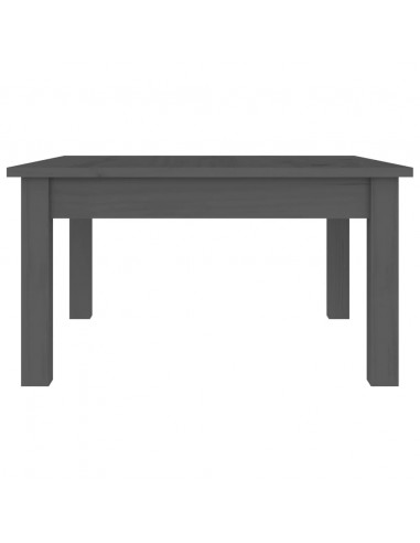 Tavolino da Salotto Grigio 55x55x30 cm Legno Massello di Pino