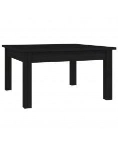 Tavolino da Salotto Nero 55x55x30 cm Legno Massello di Pino 2