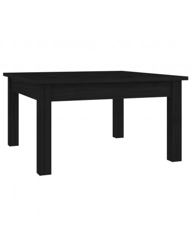 Tavolino da Salotto Nero 55x55x30 cm Legno Massello di Pino