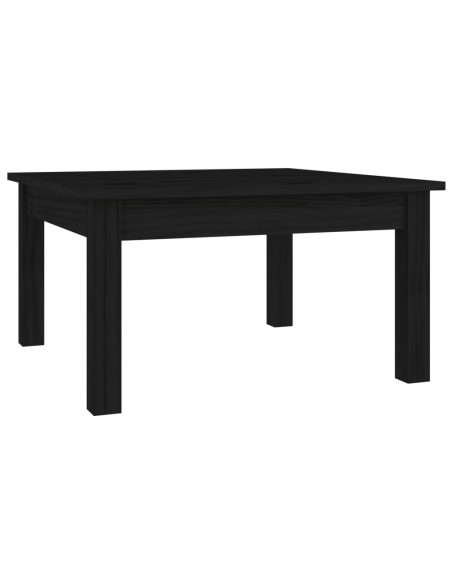 Tavolino da Salotto Nero 55x55x30 cm Legno Massello di Pino