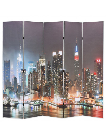 Paravento Pieghevole 200x170 cm Stampa New York di Notte