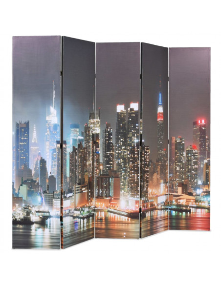 Paravento Pieghevole 200x170 cm Stampa New York di Notte
