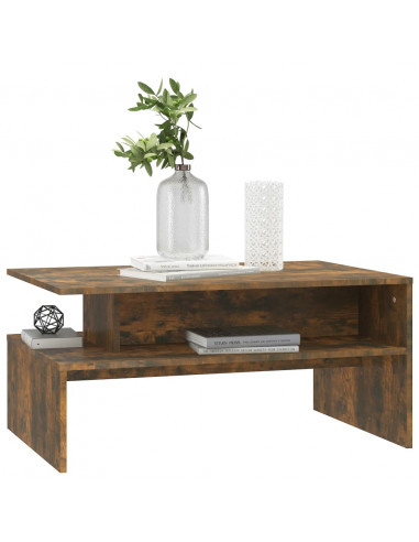 Tavolino da Salotto Rovere Fumo 90x60x42,5 cm Legno Multistrato