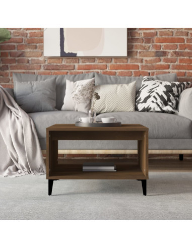 Tavolino da Salotto Rovere Marrone 60x50x40cm Legno Multistrato