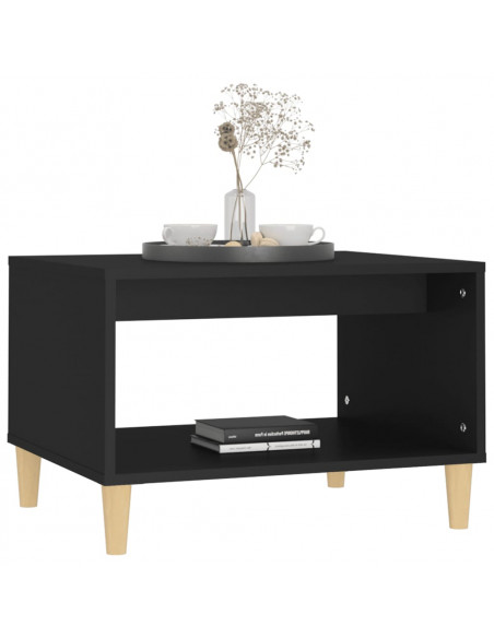 Tavolino da Salotto Nero 60x50x40 cm in Legno Multistrato