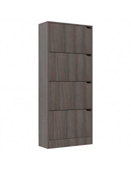 Scarpiera 4 Ante Grigio Rovere Sonoma 59x24x136cm Multistrato