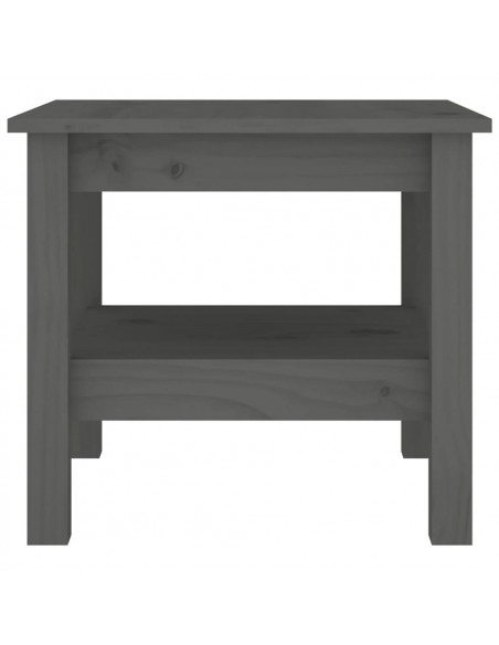 Tavolino da Salotto Grigio 45x45x40 cm Legno Massello di Pino