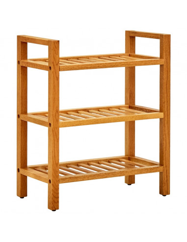 Scarpiera con 3 Ripiani 50x27x60 cm in Legno Massello di Rovere